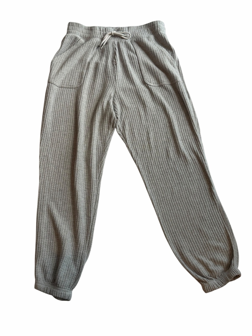 Gilly Hicks Light Gray Ribbed Drawstring Joggers